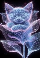 Diamond Painting Im Dunkeln leuchtende Katze-80-Leucht-526